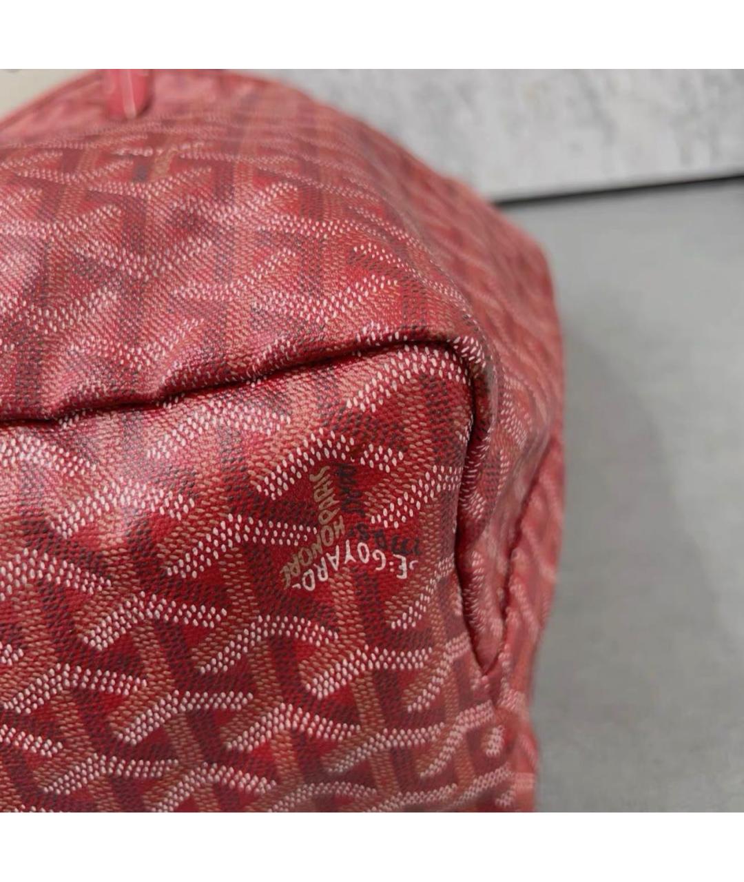 GOYARD Красная кожаная сумка тоут, фото 6