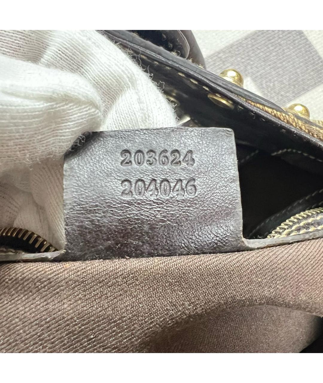 GUCCI Бежевая тканевая сумка с короткими ручками, фото 4