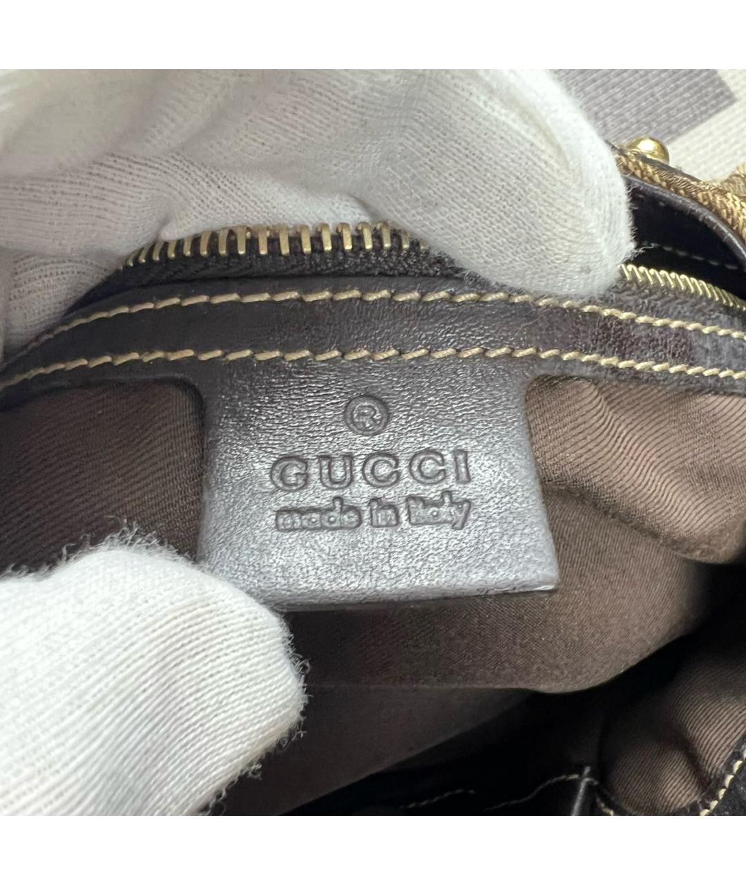 GUCCI Бежевая тканевая сумка с короткими ручками, фото 3