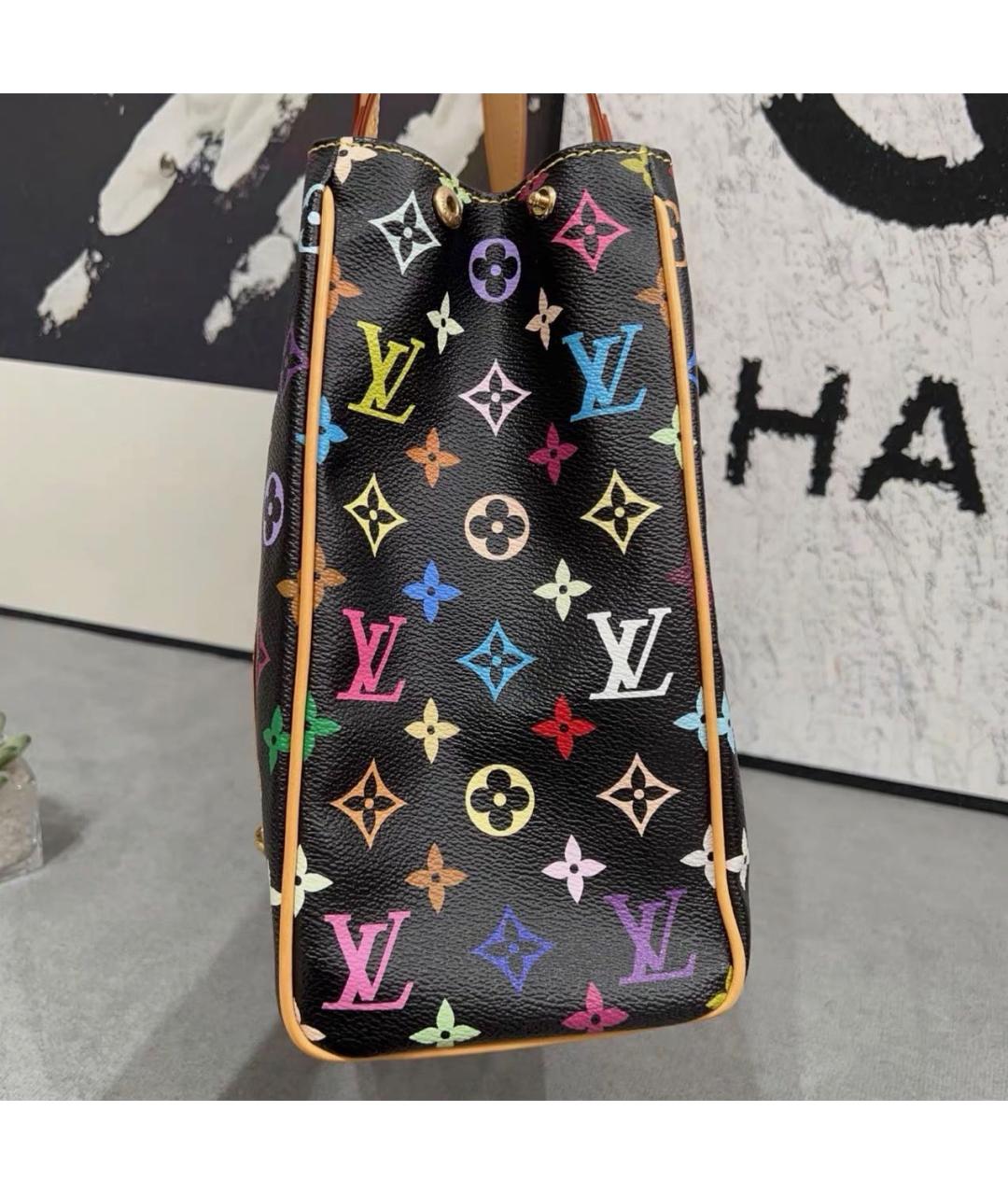 LOUIS VUITTON Черная кожаная сумка тоут, фото 3
