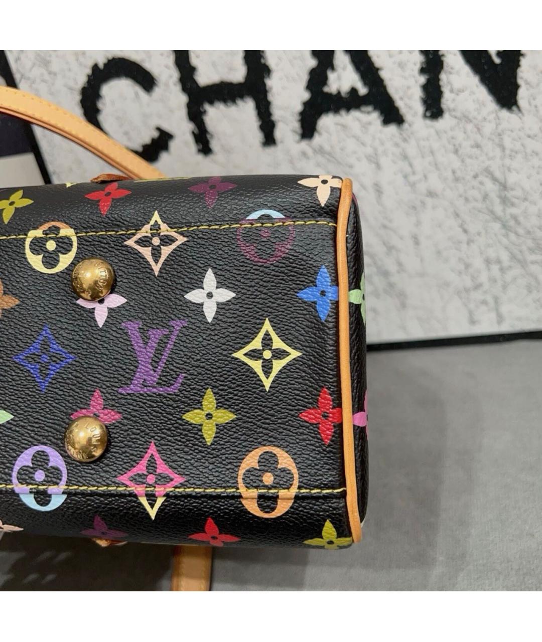 LOUIS VUITTON Черная кожаная сумка тоут, фото 5