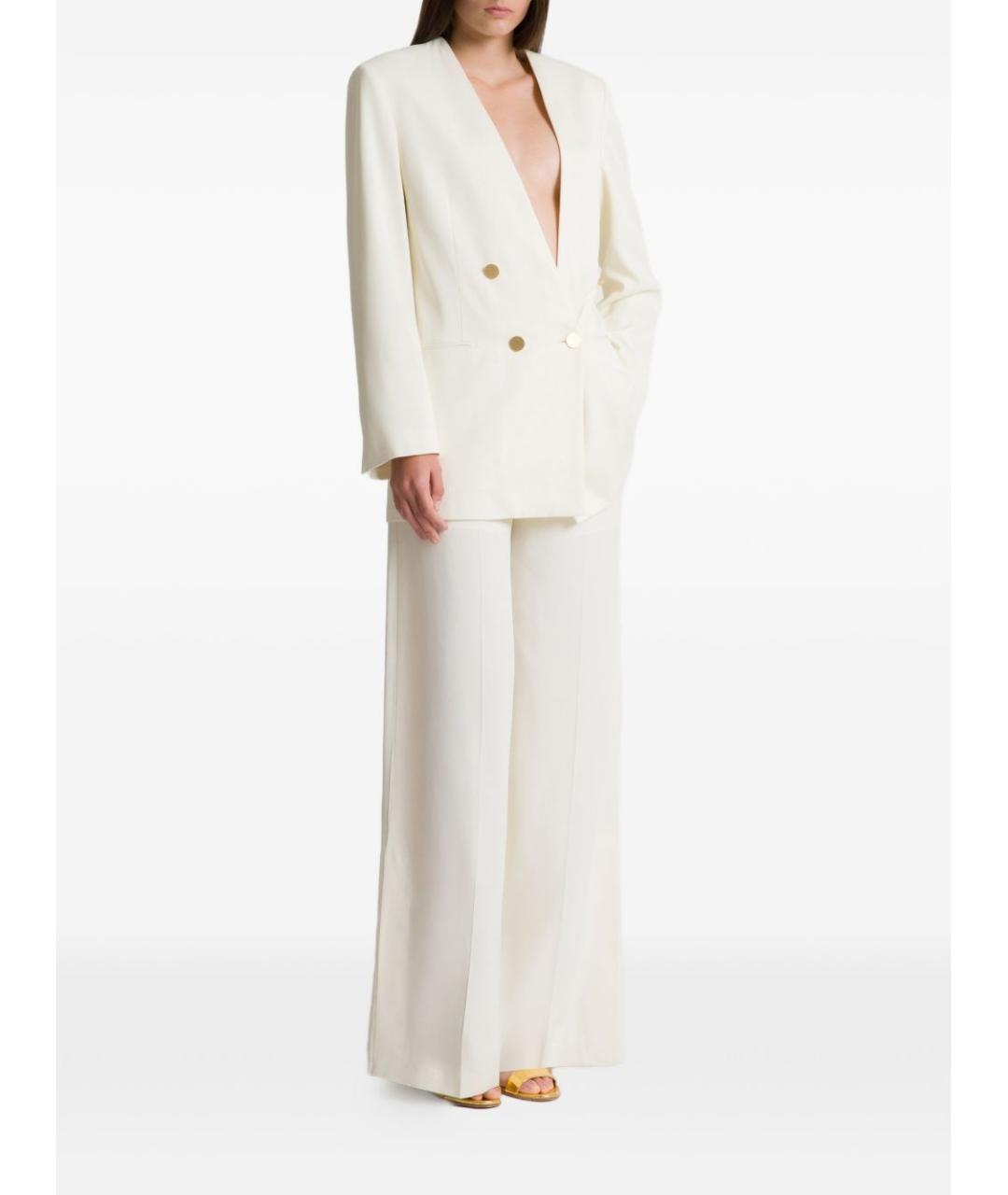 ALBERTA FERRETTI Белые вискозные брюки широкие, фото 3