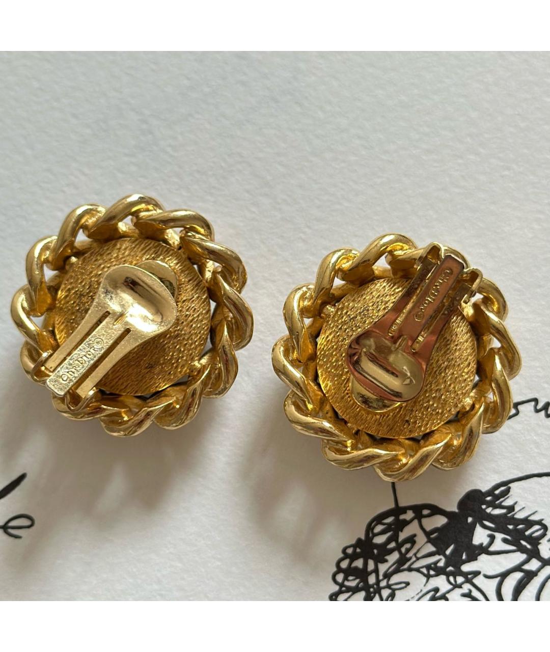 CHRISTIAN DIOR Черные металлические клипсы, фото 3