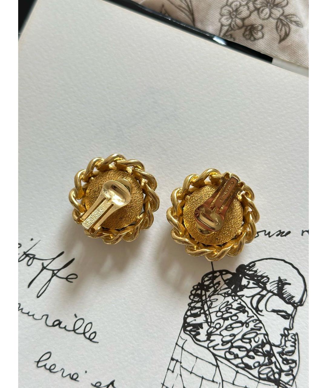 CHRISTIAN DIOR Черные металлические клипсы, фото 2