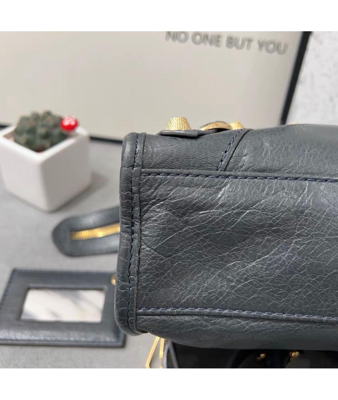 BALENCIAGA Черная кожаная сумка тоут, фото 6