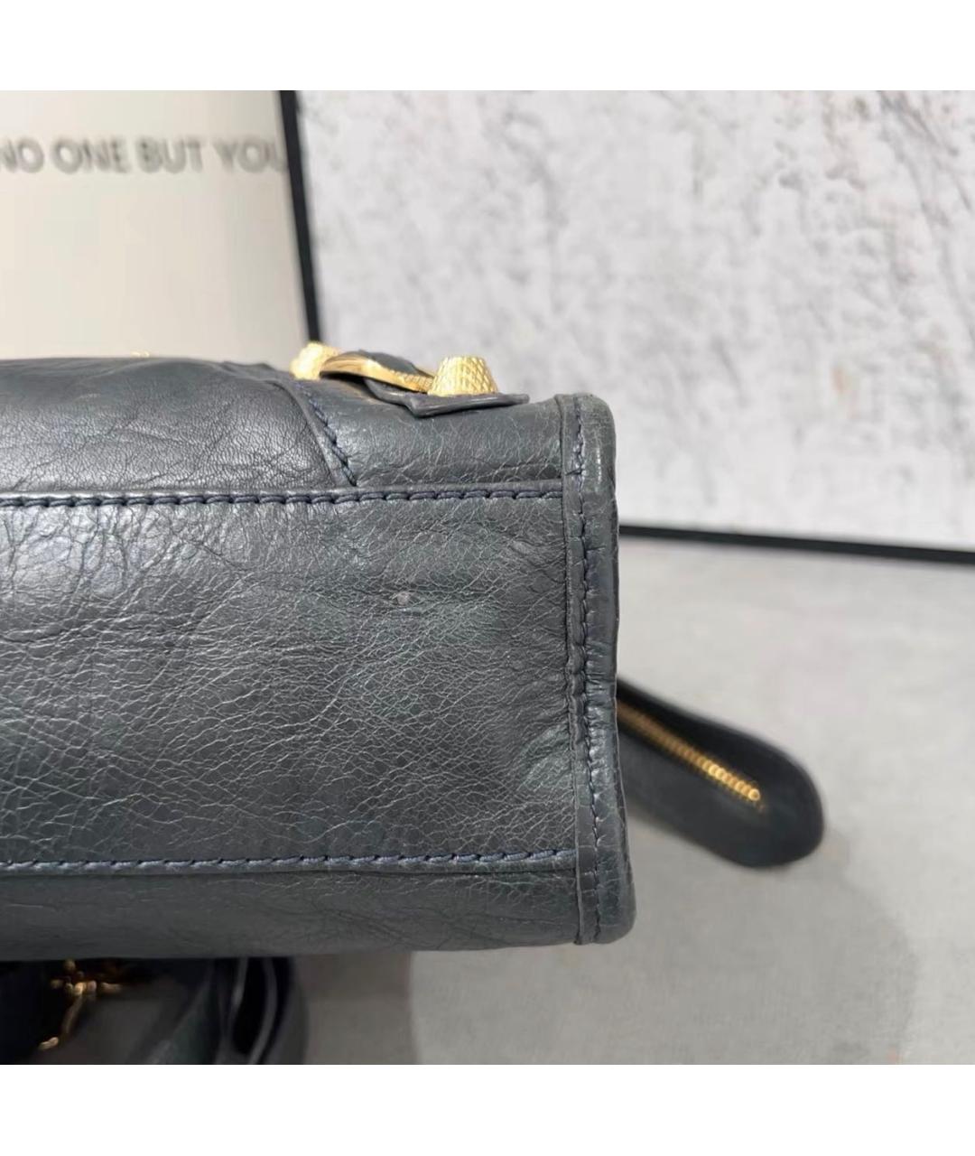 BALENCIAGA Черная кожаная сумка тоут, фото 5