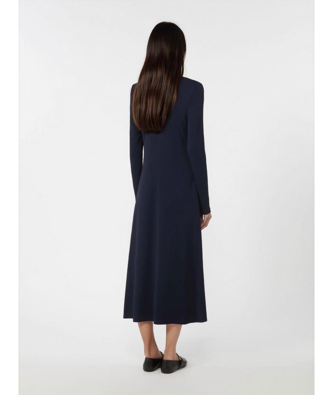 WEEKEND MAX MARA Синее вискозное повседневное платье, фото 4