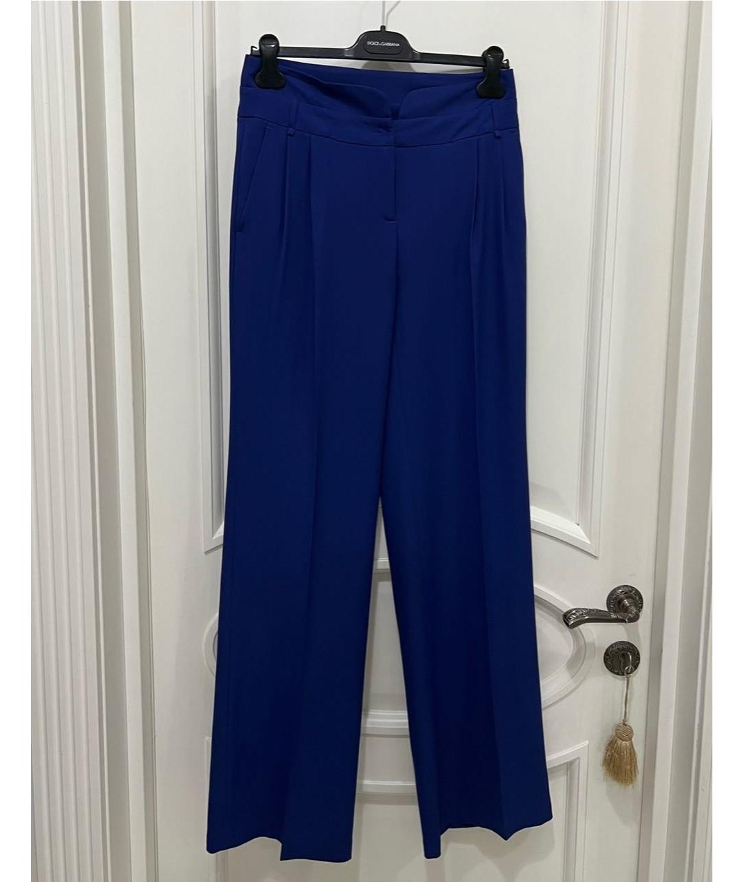 LIU JO Синие полиэстеровые брюки широкие, фото 3