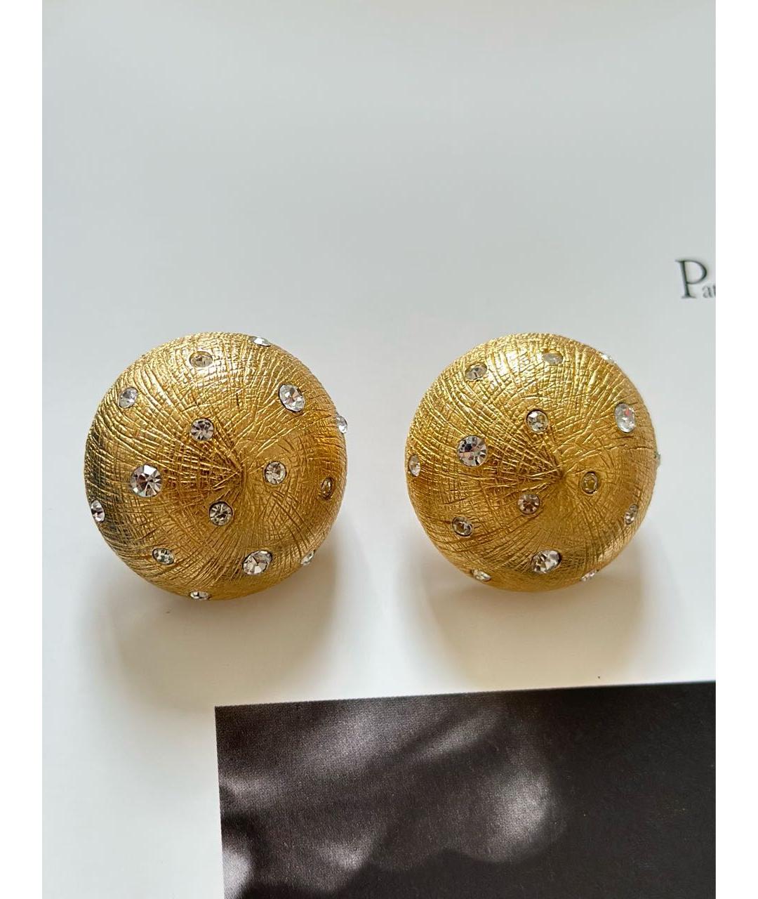 CHRISTIAN DIOR Золотые металлические серьги, фото 7