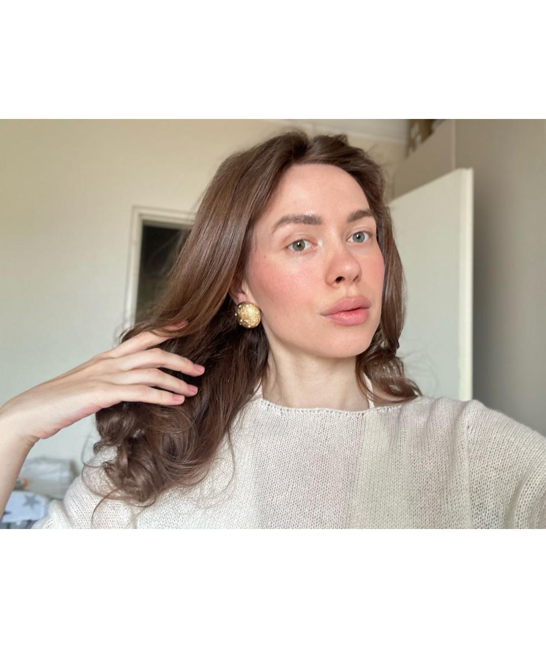 CHRISTIAN DIOR Золотые металлические серьги, фото 5