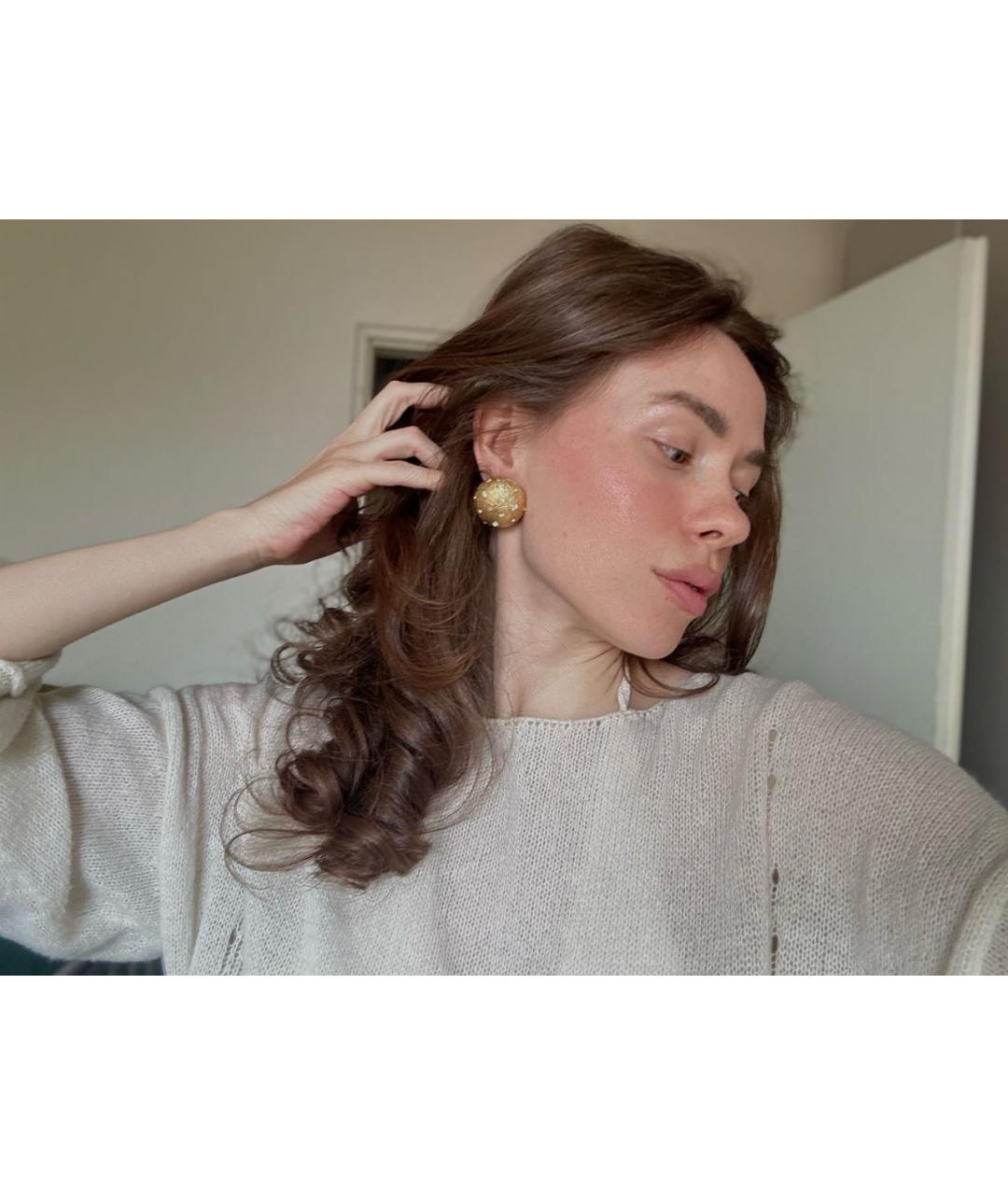 CHRISTIAN DIOR Золотые металлические серьги, фото 4