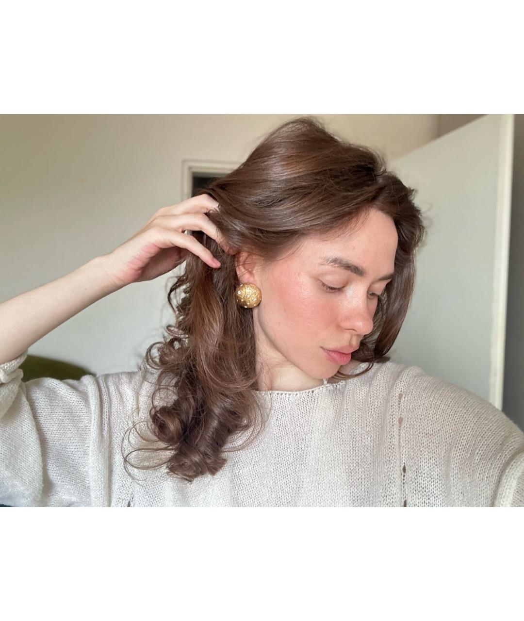 CHRISTIAN DIOR Золотые металлические серьги, фото 6