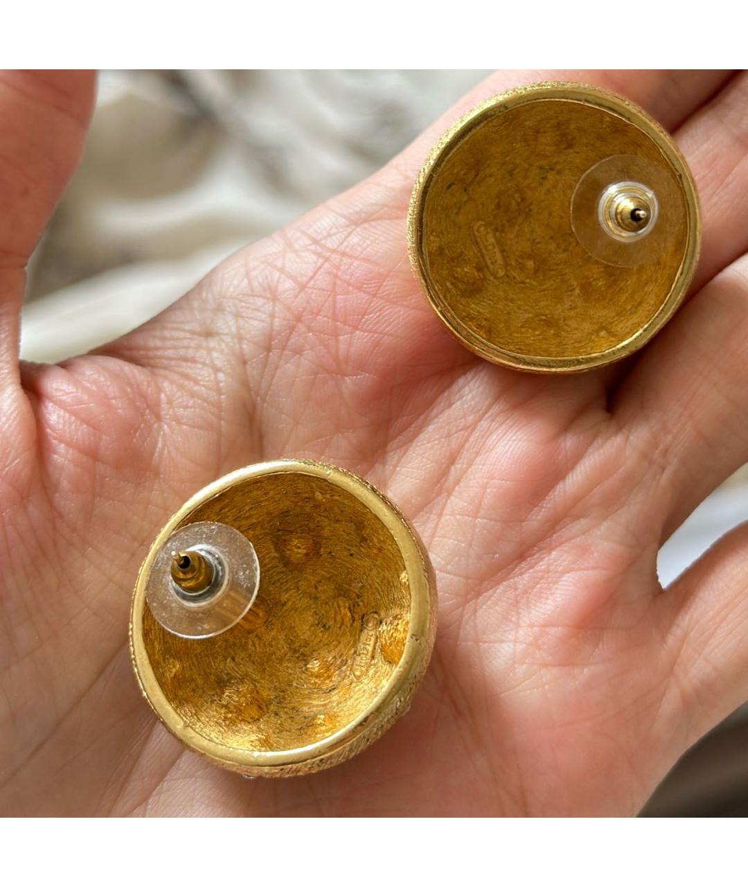 CHRISTIAN DIOR Золотые металлические серьги, фото 3