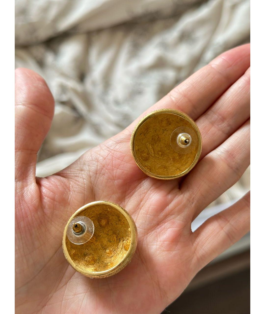 CHRISTIAN DIOR Золотые металлические серьги, фото 2