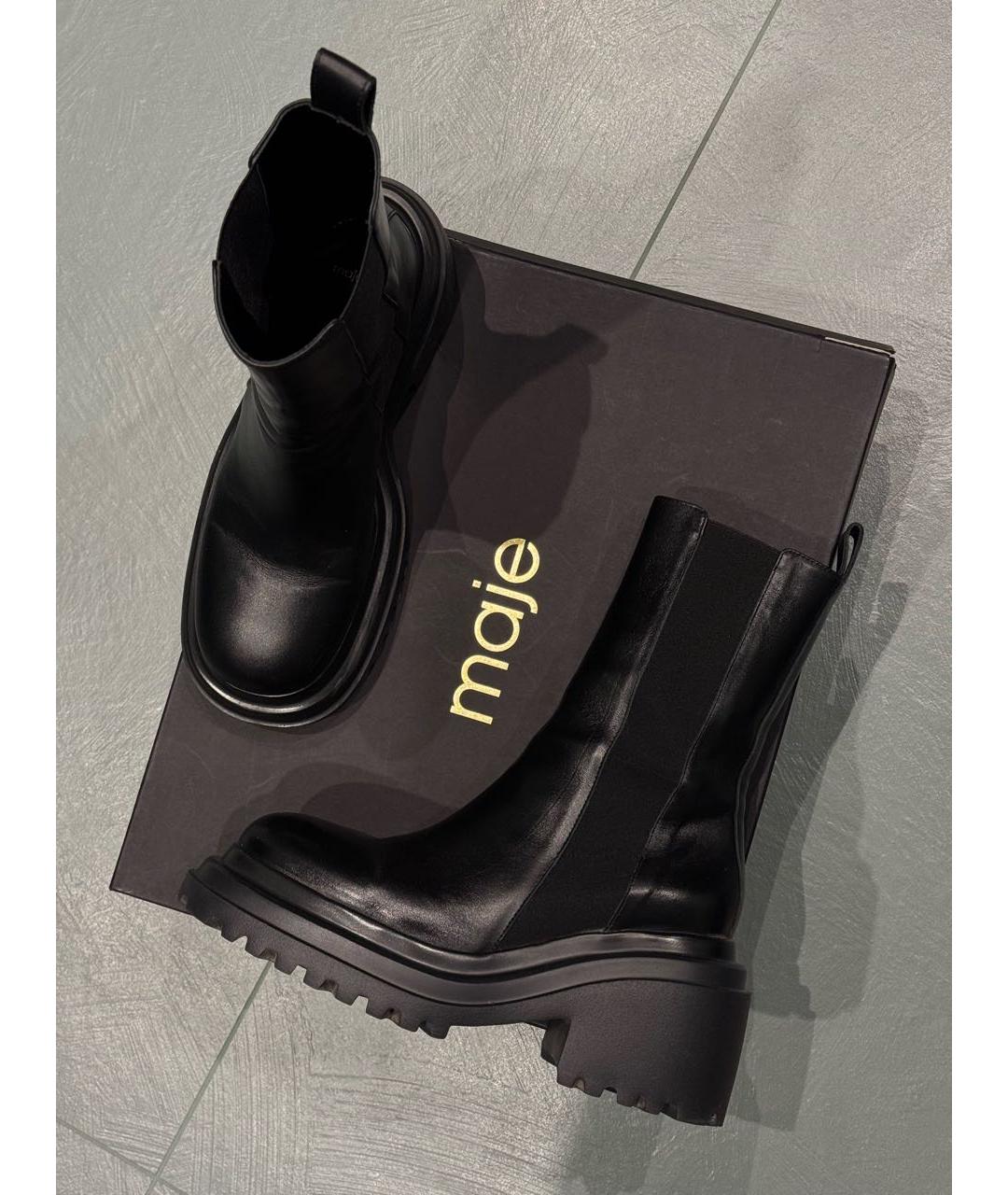 MAJE Черные кожаные ботинки, фото 5