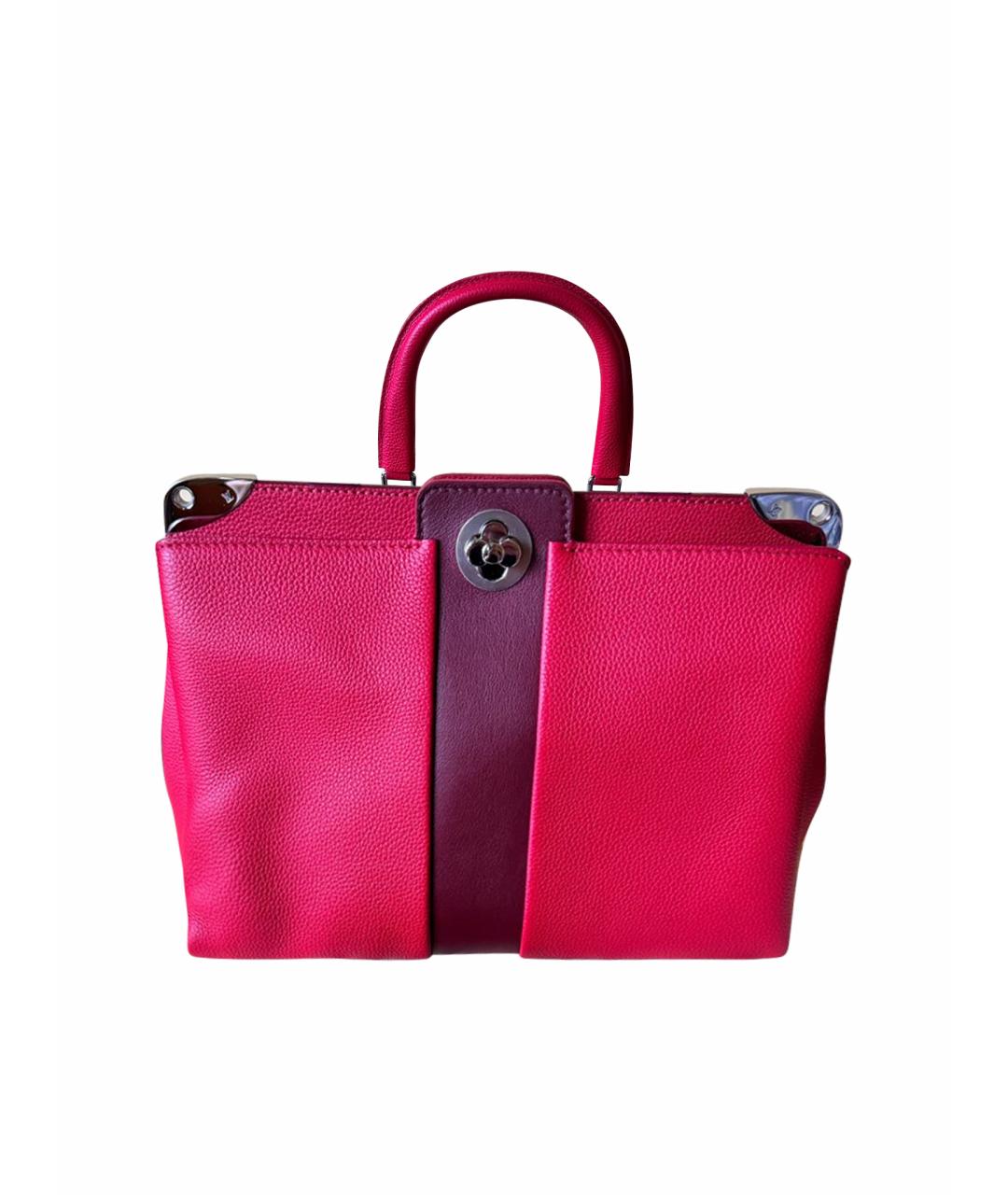 LOUIS VUITTON Коралловая кожаная сумка с короткими ручками, фото 1