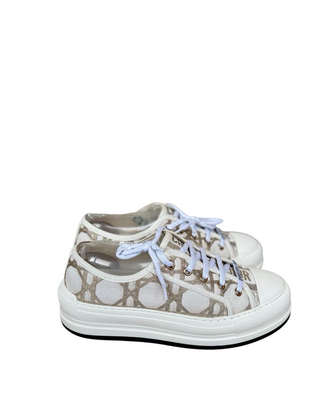 CHRISTIAN DIOR Белые текстильные кеды, фото 1