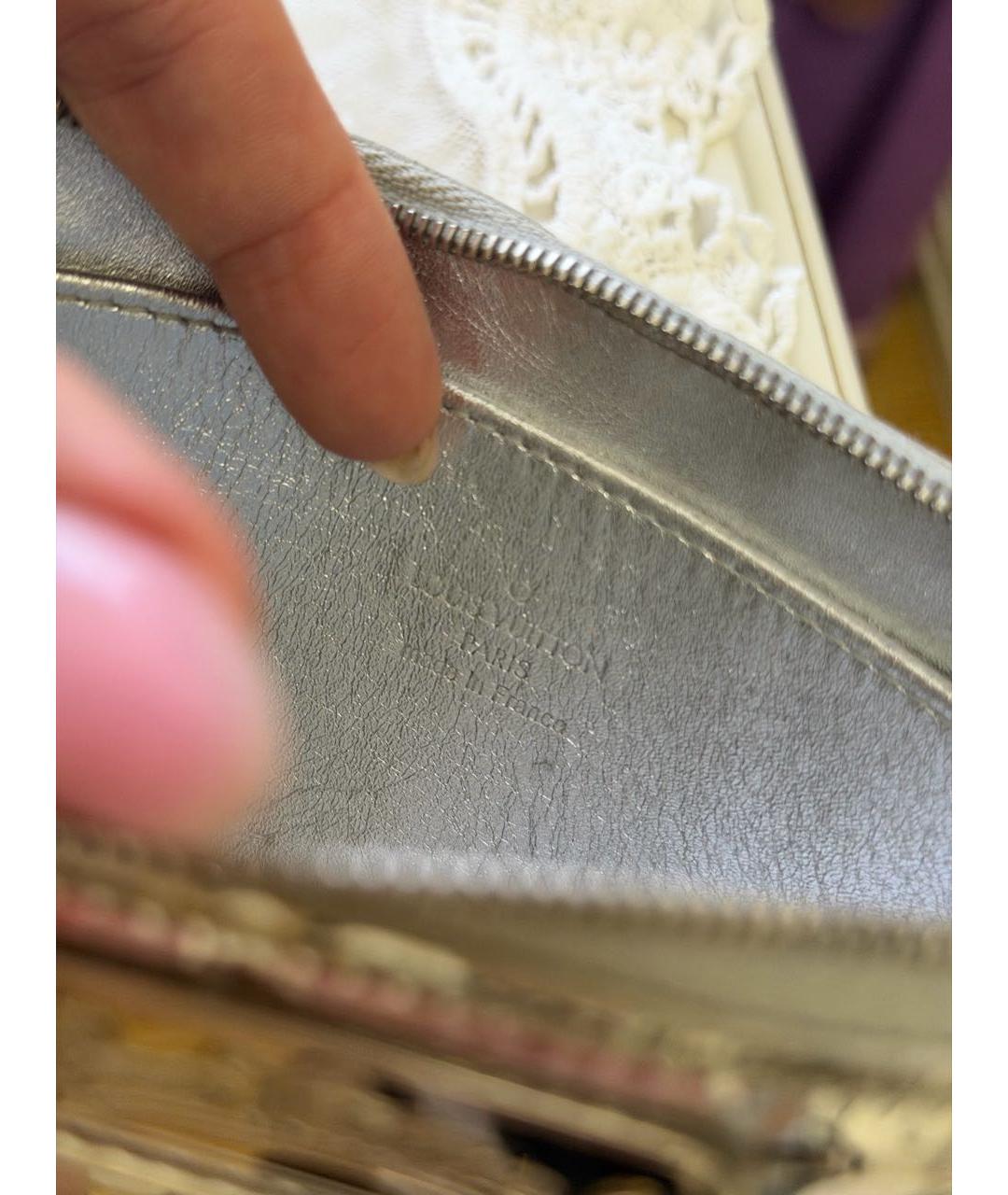 LOUIS VUITTON Серебряная кожаная косметичка, фото 7