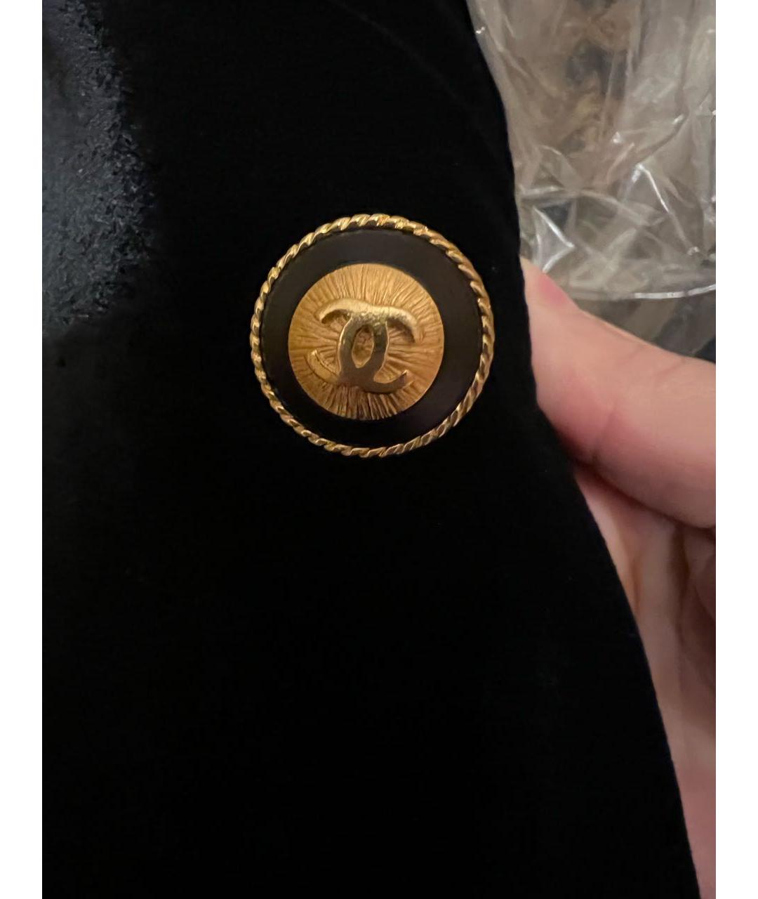 CHANEL Черный бархатный тренч/плащ, фото 5