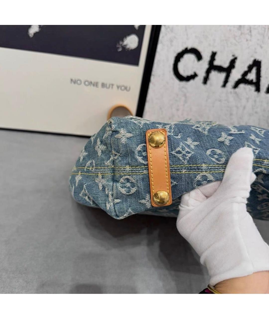 LOUIS VUITTON Голубая сумка тоут, фото 8