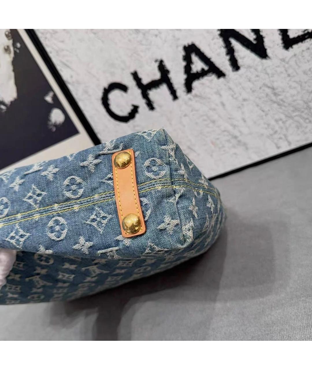 LOUIS VUITTON Голубая сумка тоут, фото 7