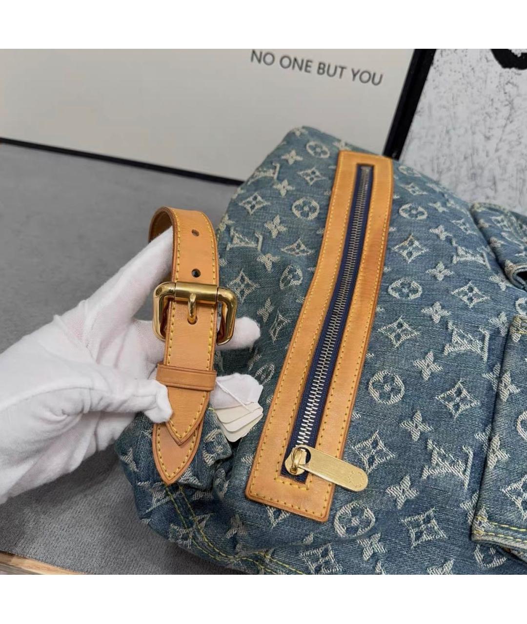 LOUIS VUITTON Голубая сумка тоут, фото 3