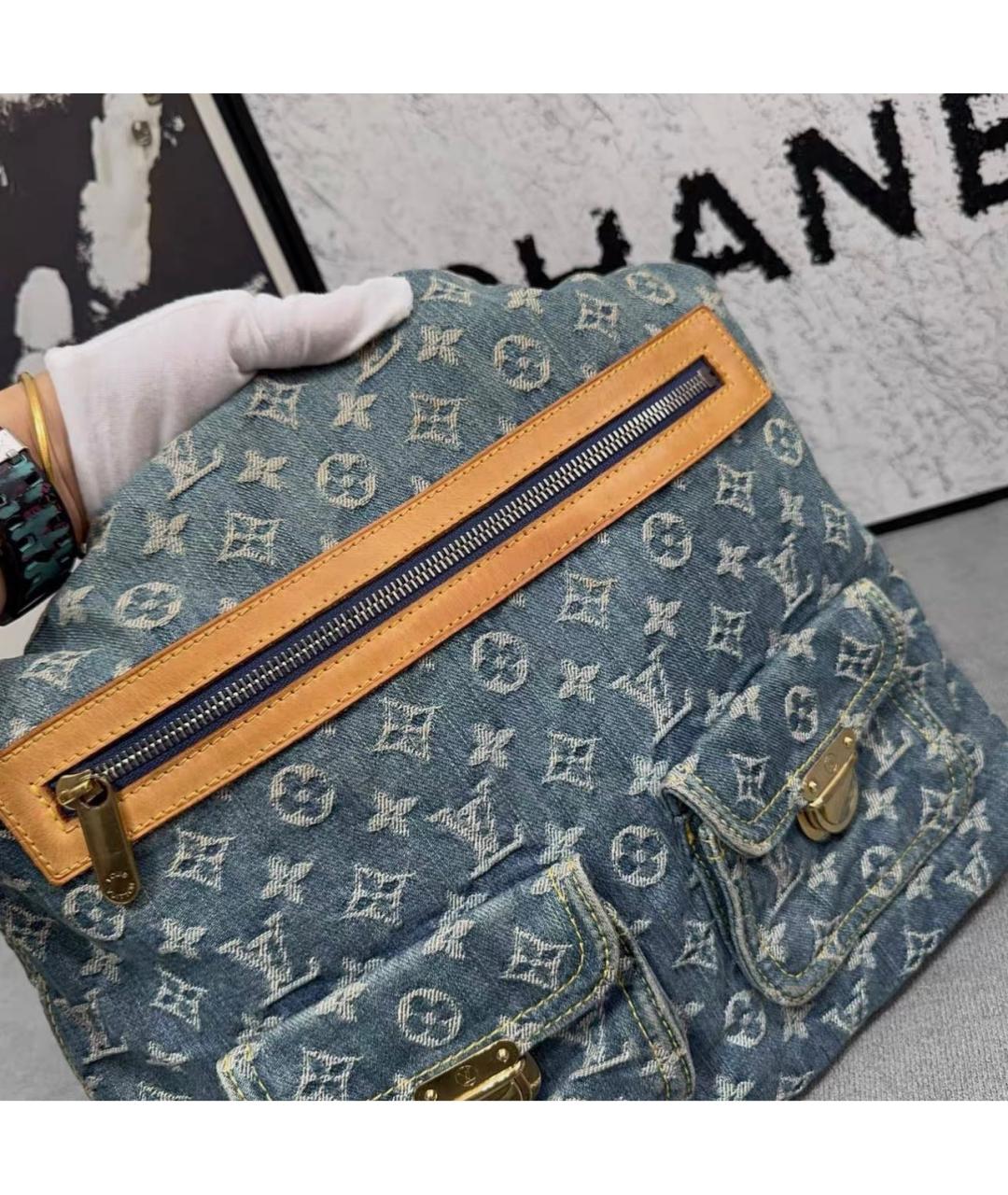 LOUIS VUITTON Голубая сумка тоут, фото 2