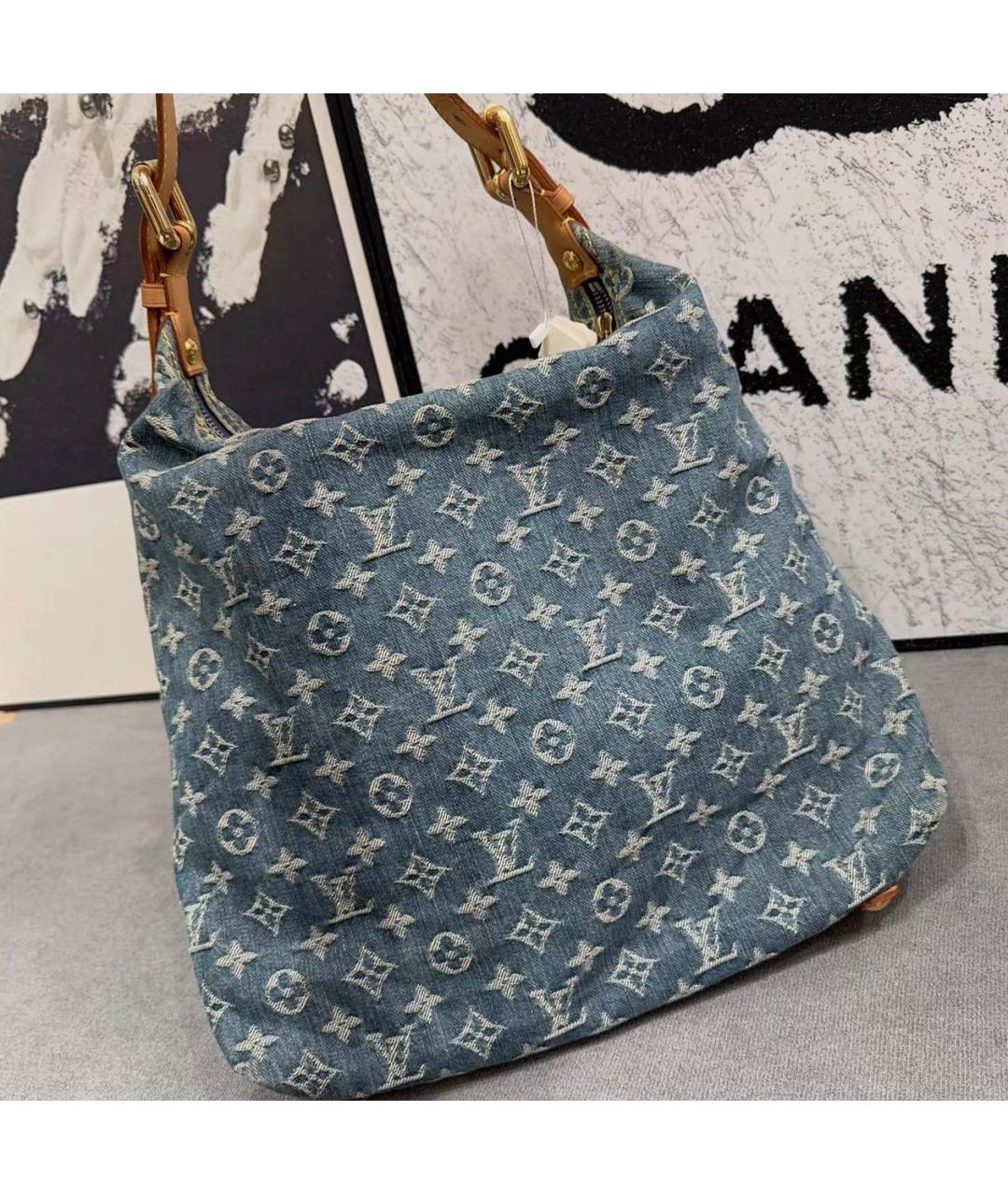 LOUIS VUITTON Голубая сумка тоут, фото 6