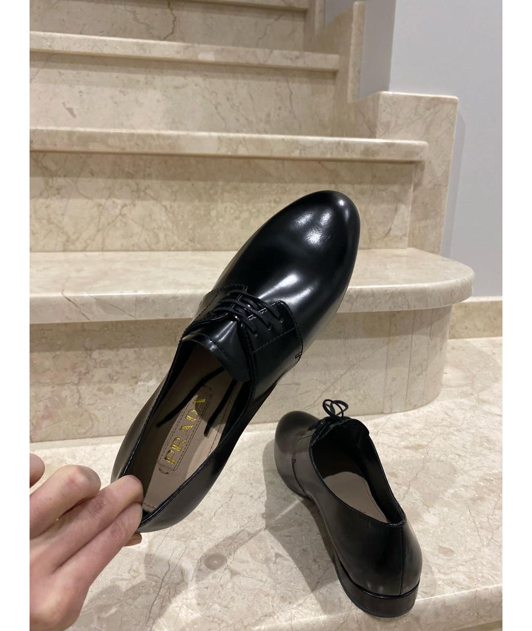 PRADA Черные кожаные брогги и оксфорды, фото 4