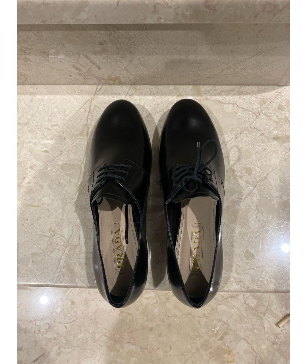PRADA Черные кожаные брогги и оксфорды, фото 3