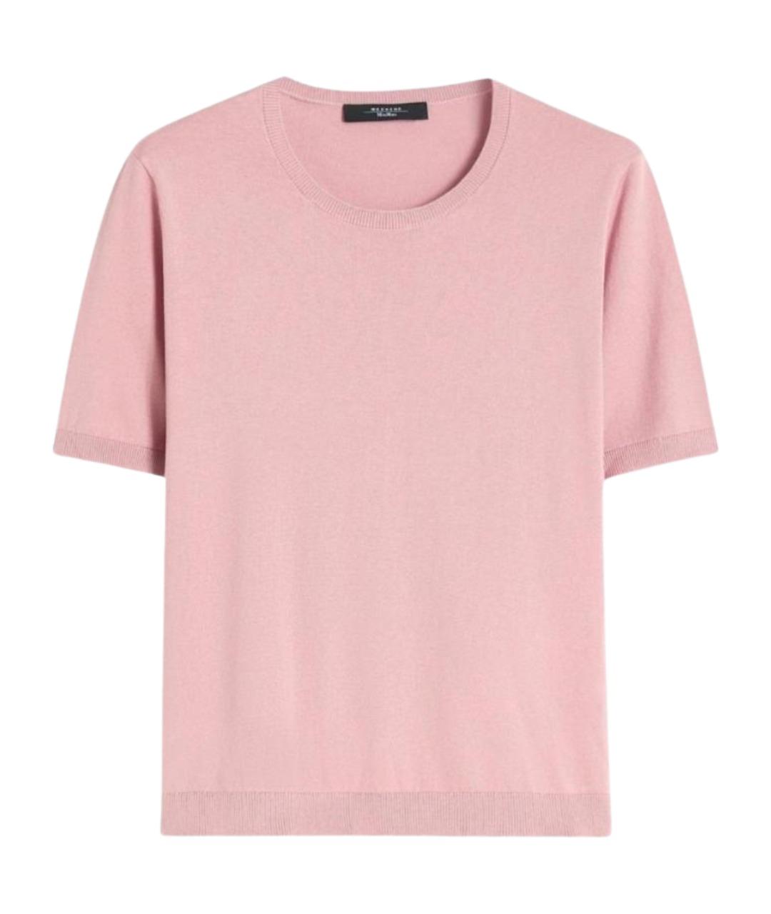 WEEKEND MAX MARA Розовая шелковая футболка, фото 1