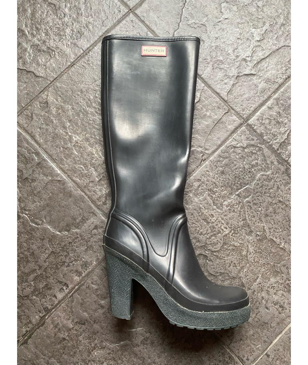 HUNTER Черные резиновые сапоги, фото 5