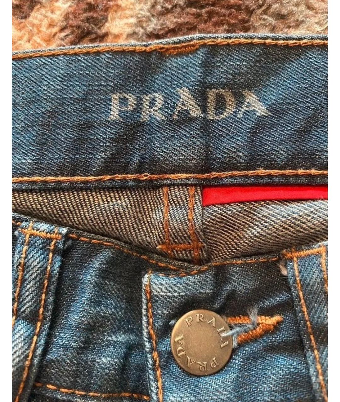 PRADA Синие хлопковые джинсы слим, фото 4