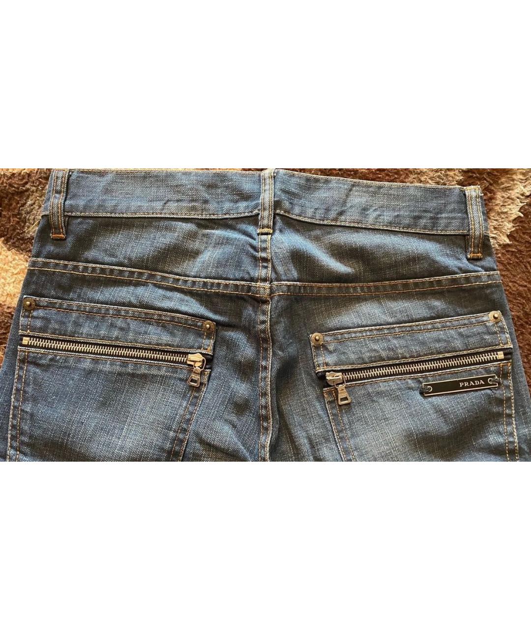 PRADA Синие хлопковые джинсы слим, фото 5