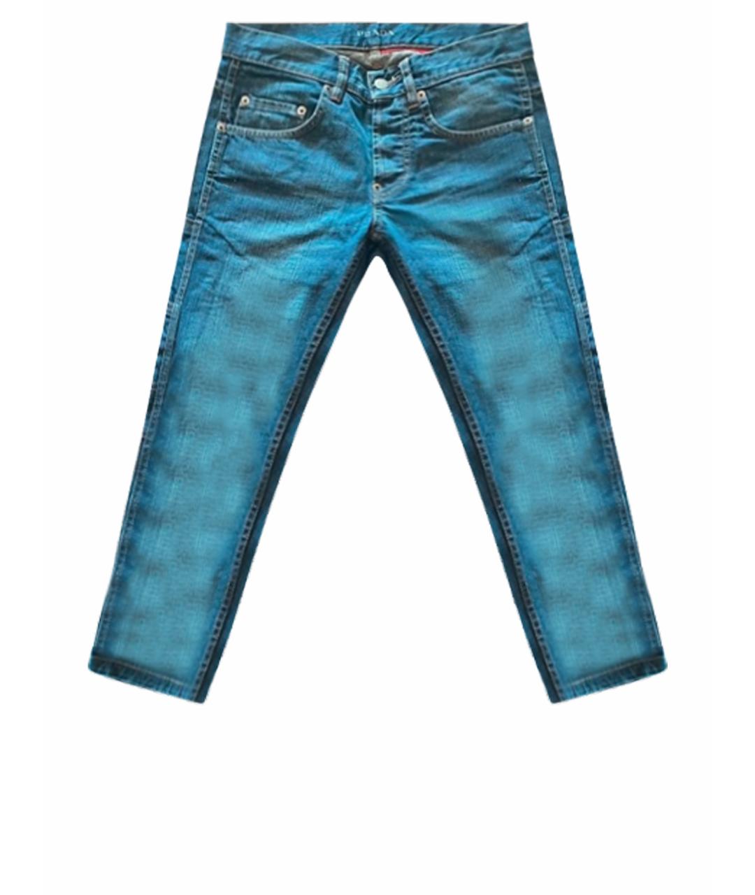 PRADA Синие хлопковые джинсы слим, фото 1