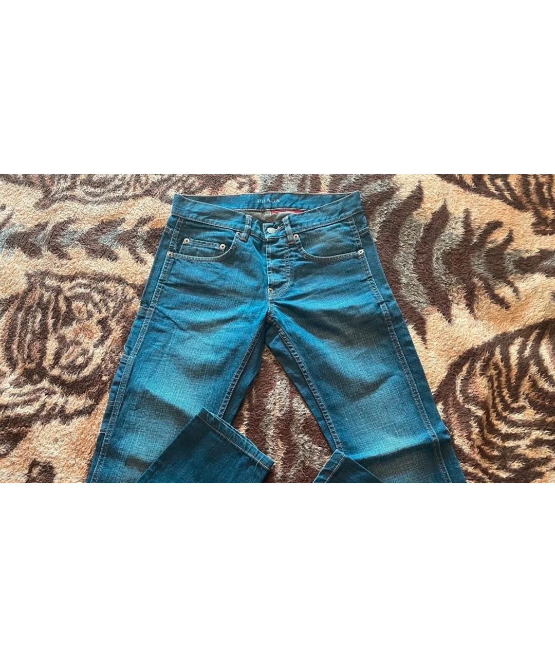 PRADA Синие хлопковые джинсы слим, фото 2