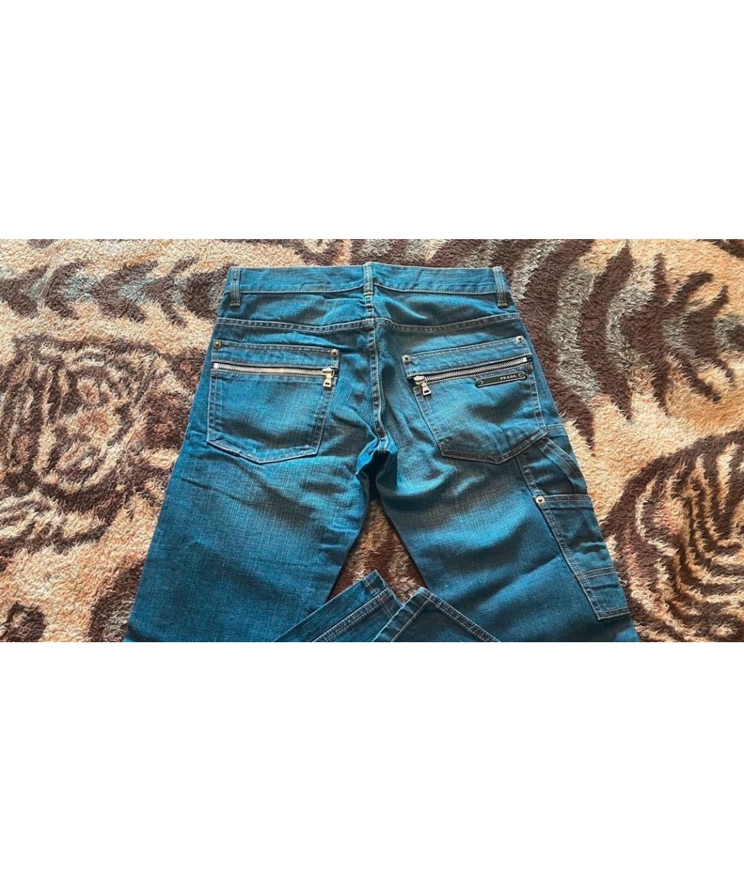 PRADA Синие хлопковые джинсы слим, фото 3