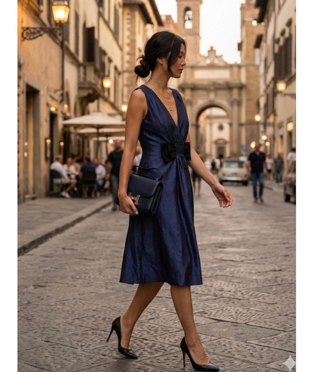 MOSCHINO Темно-синее повседневное платье, фото 5