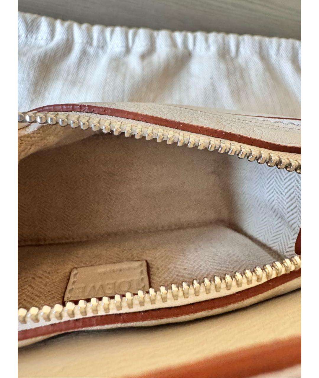 LOEWE Белая кожаная сумка с короткими ручками, фото 4