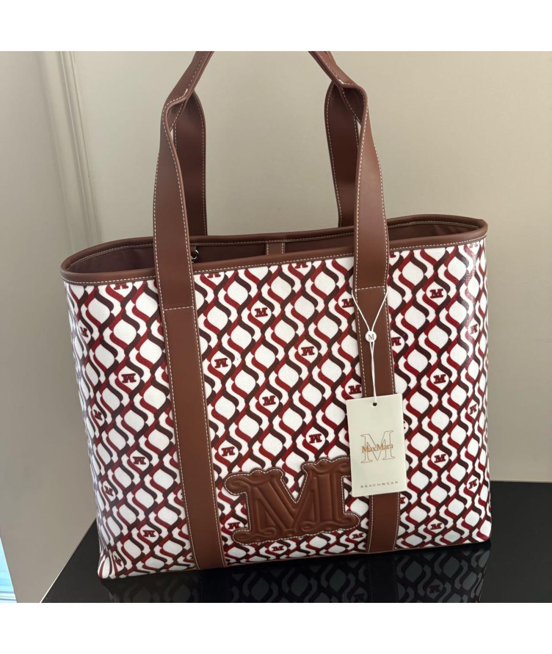 MAX MARA Бордовая сумка тоут, фото 3