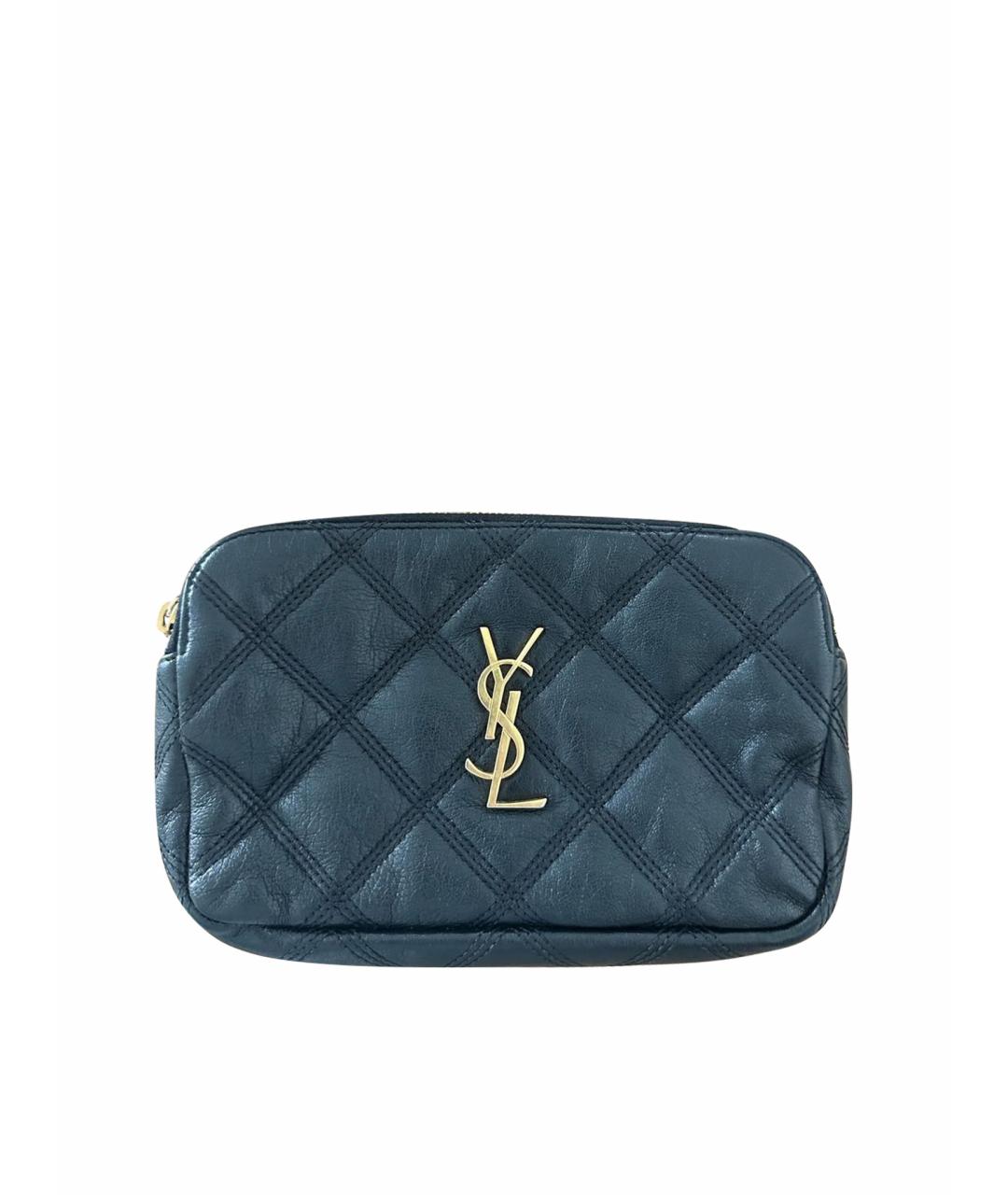 SAINT LAURENT Черная кожаная сумка через плечо, фото 1