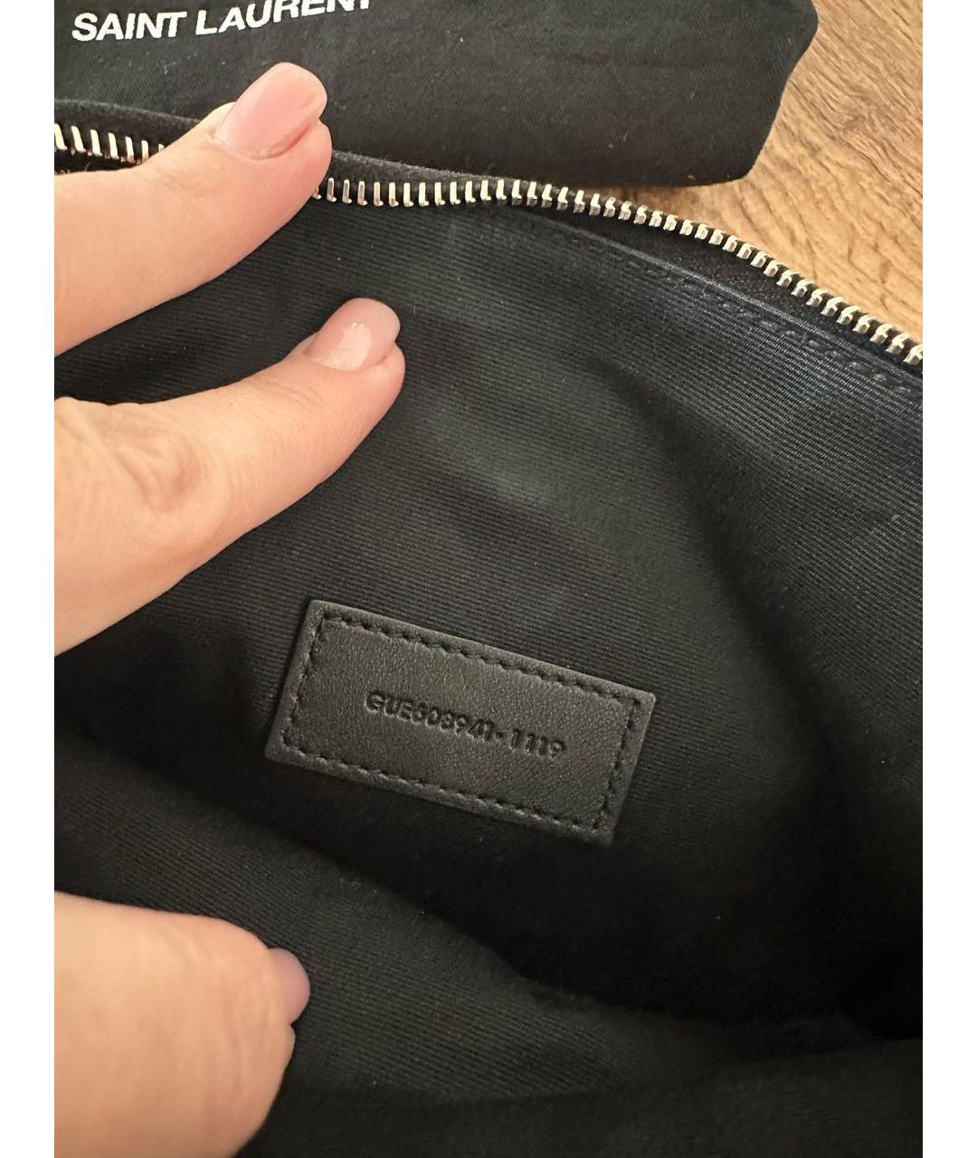 SAINT LAURENT Черная кожаная сумка через плечо, фото 3