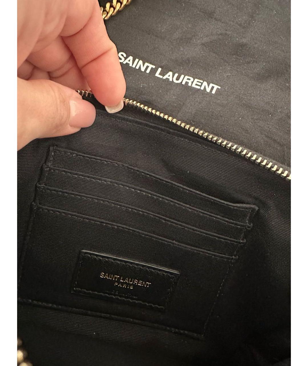 SAINT LAURENT Черная кожаная сумка через плечо, фото 4