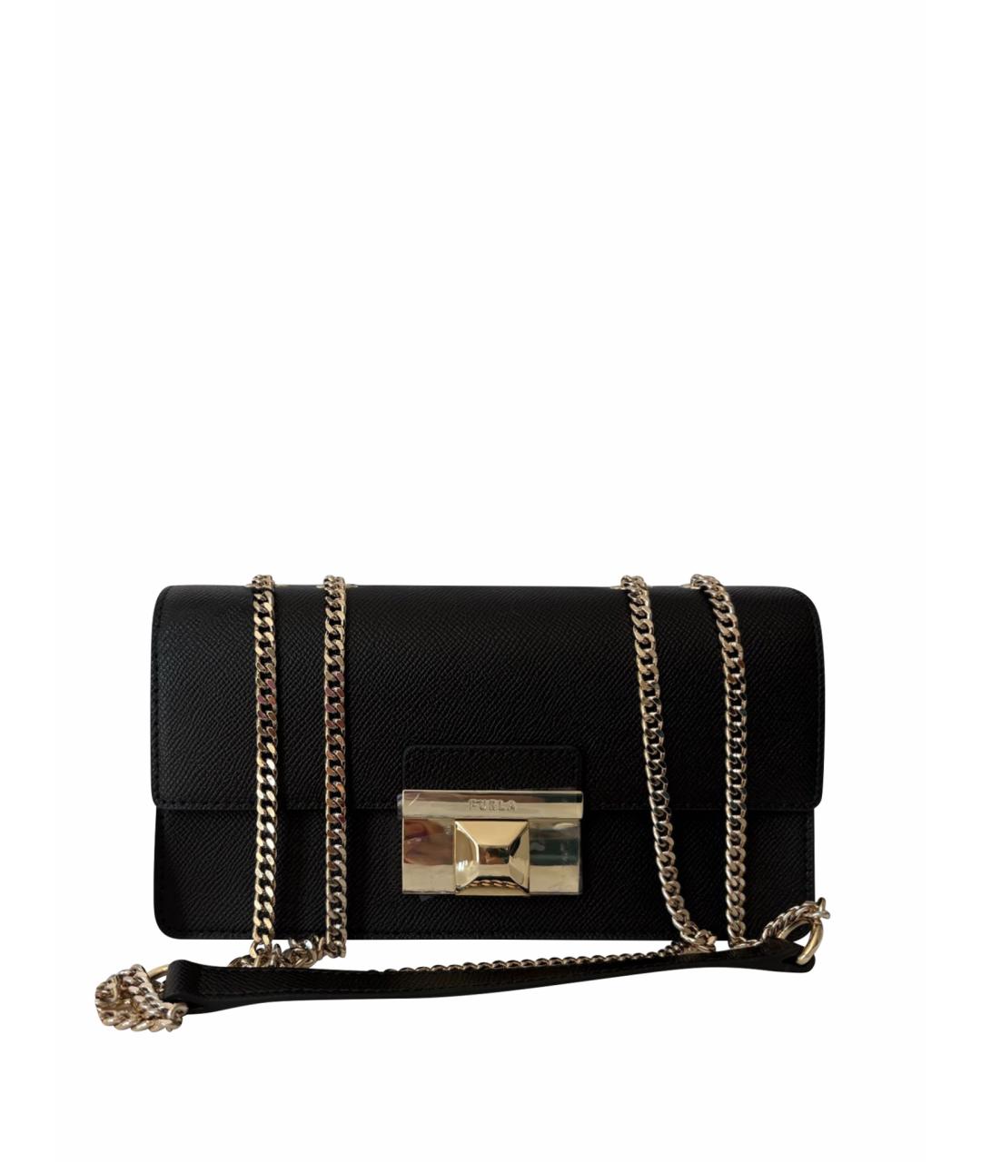 FURLA Черная кожаная сумка через плечо, фото 1