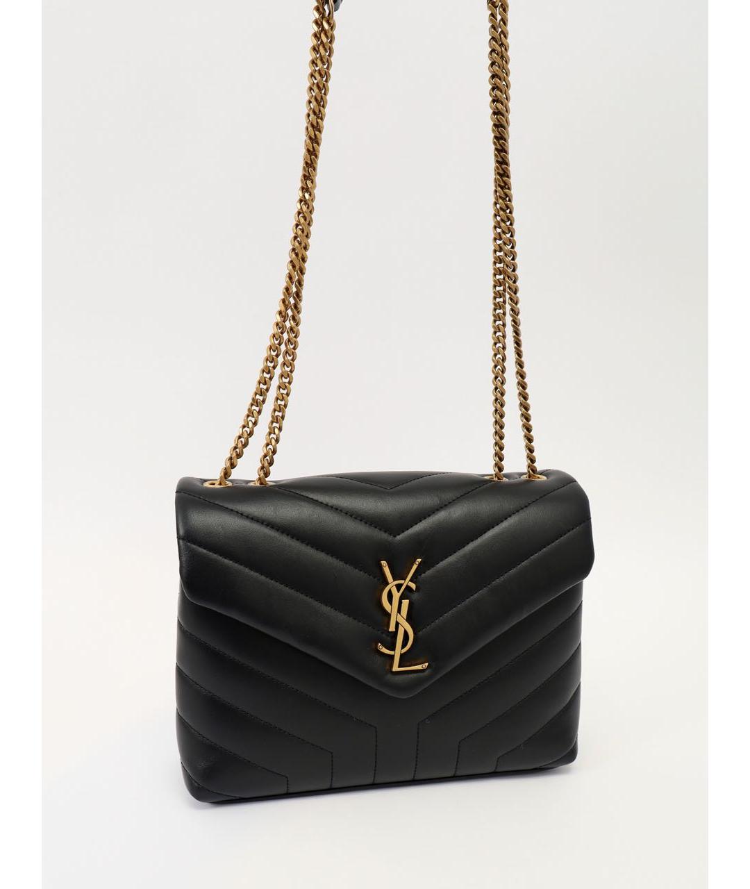 SAINT LAURENT Черная кожаная сумка тоут, фото 6