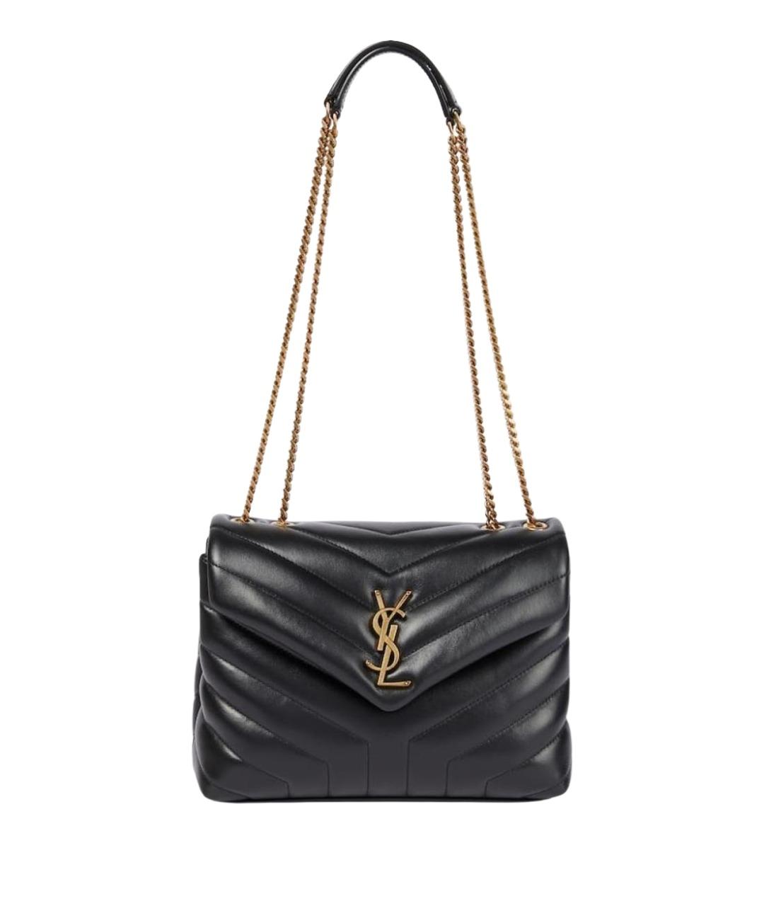 SAINT LAURENT Черная кожаная сумка тоут, фото 1