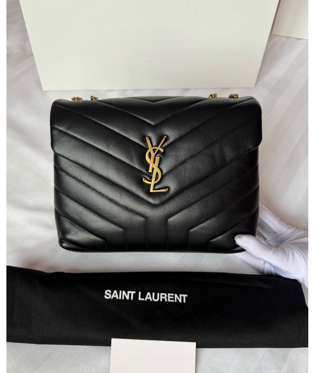 SAINT LAURENT Черная кожаная сумка тоут, фото 3