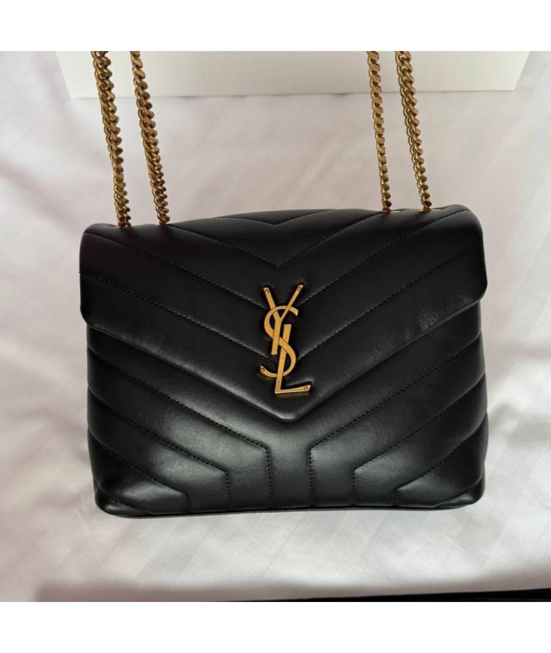 SAINT LAURENT Черная кожаная сумка тоут, фото 4