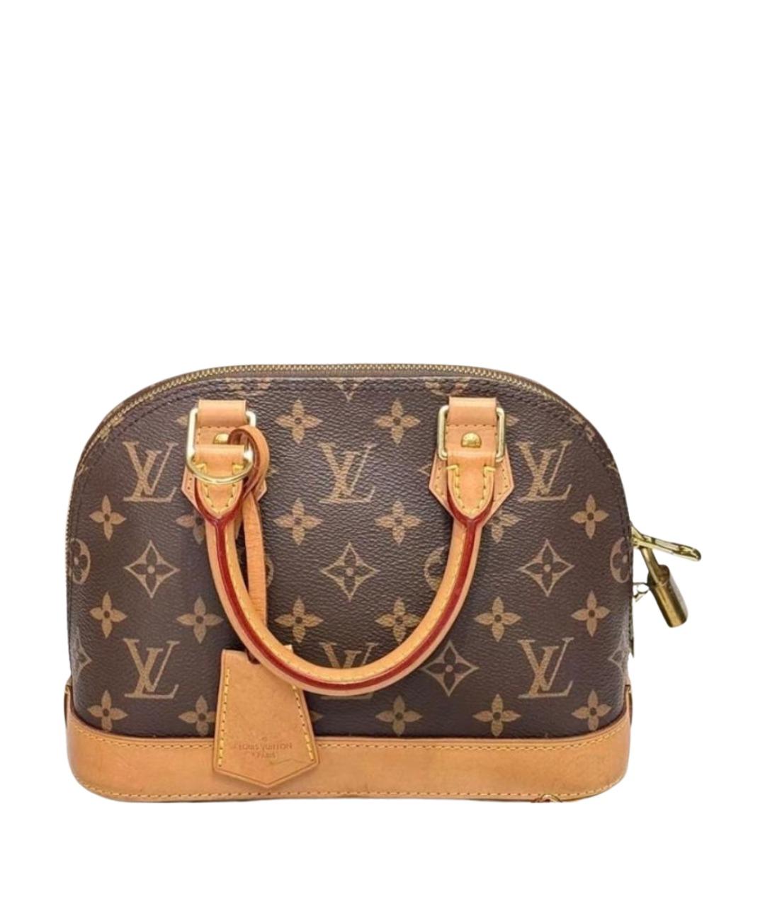 LOUIS VUITTON Коричневая кожаная сумка с короткими ручками, фото 1