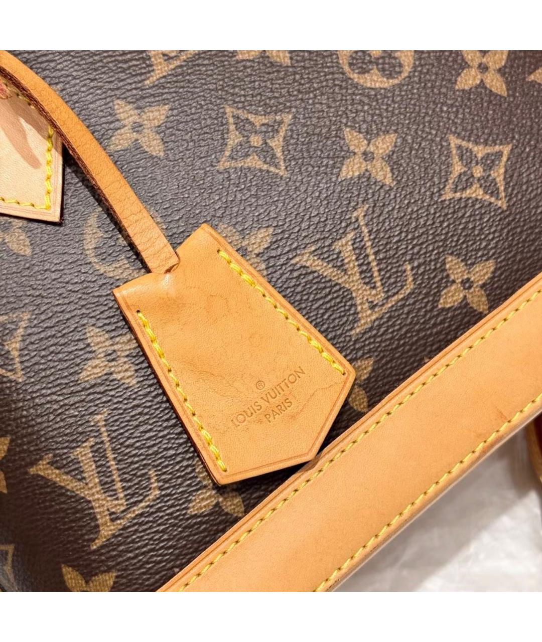 LOUIS VUITTON Коричневая кожаная сумка с короткими ручками, фото 8